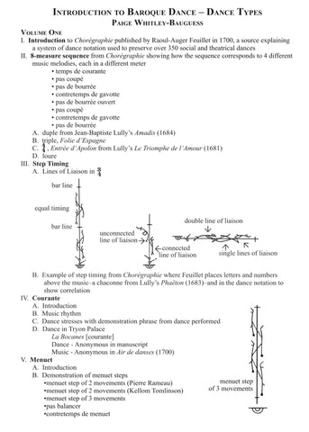 Introduction to Baroque Dance - Dance Types - PDF Notes - Digital Download